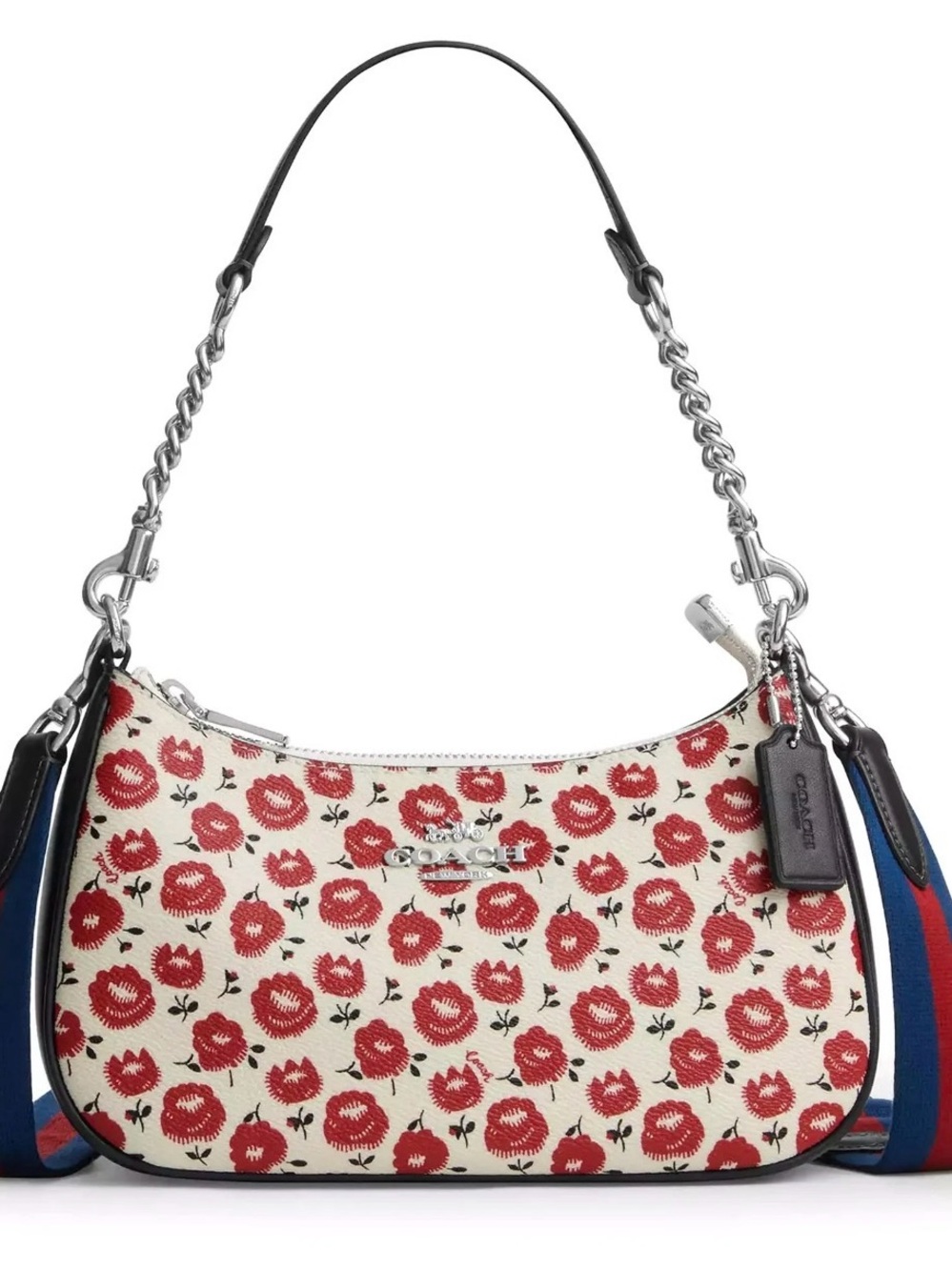 NWT Coach Teri Shoulder Bag With Floral Print Chalk Multi Crossbody